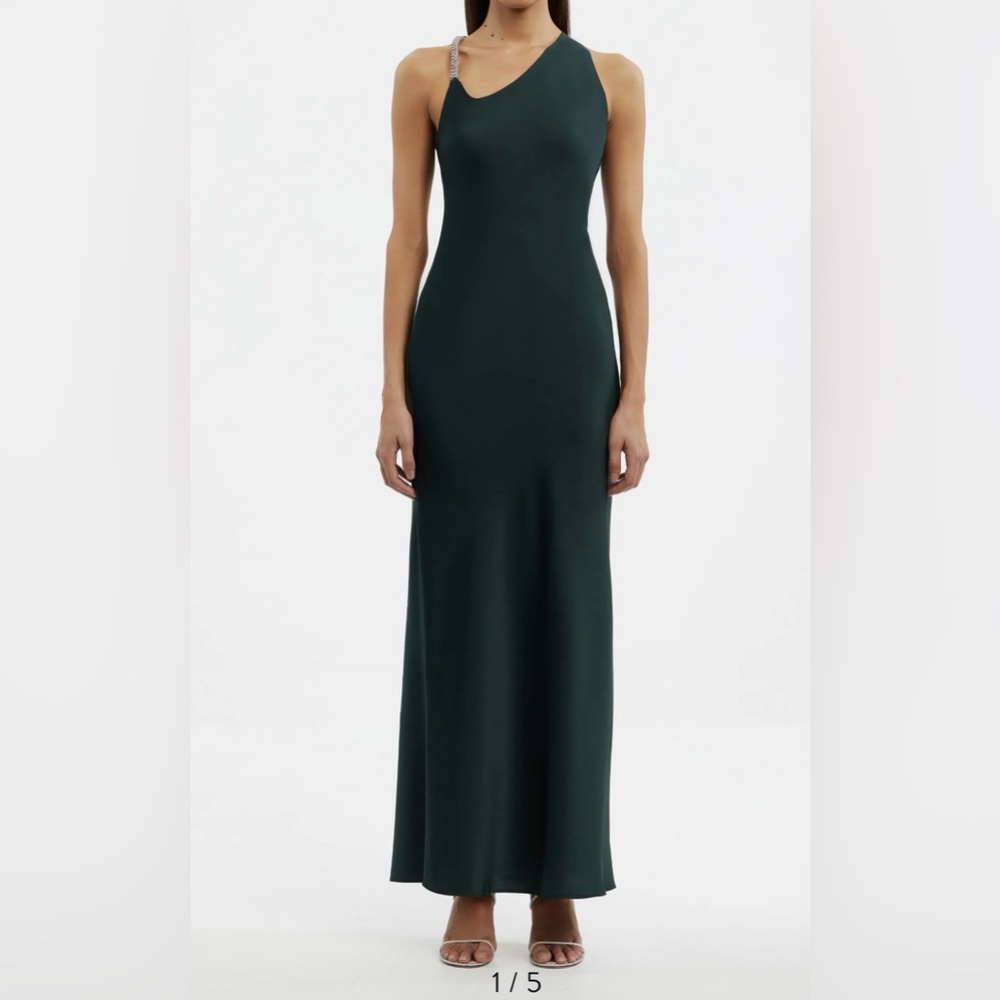 Significant Other Abbey Asymmetric Dress, Emerald Green, Size 6